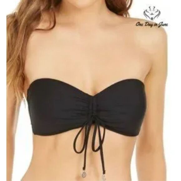 DKNY Bandeau Tie-Front Bikini Top - Picture 1 of 6